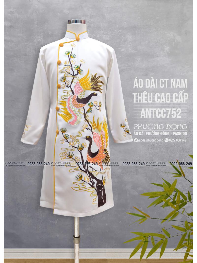 Áo Dài Cách Tân Nam Thêu Cao Cấp ANTCC752